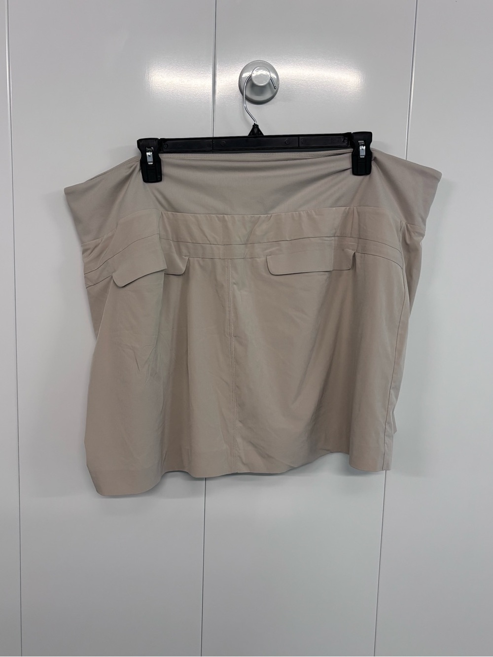 Athleta Soho Skort Womens 26 Beige Stretch Shorts Lining Zip Pockets Plus Size - Picture 2 of 8